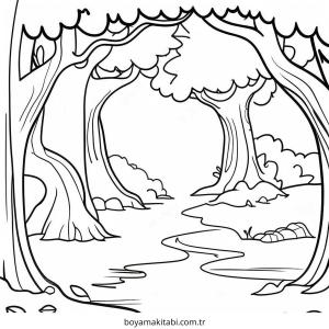 Enchanted Forest boyama sayfası – el becerilerini geliştirir, boyama çalışması