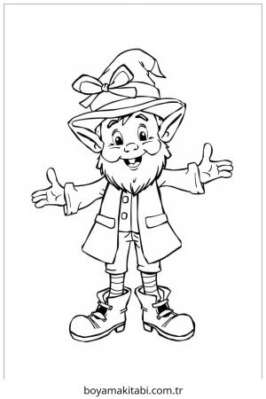 Enchanted Forest boyama sayfası – sevimli karakter, sanatsal çalışma