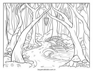 Enchanted Forest boyama sayfası – yaratıcılığı geliştirir, keyifli zaman