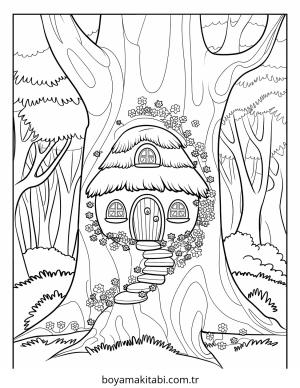 Enchanted Forest boyama sayfası – PDF indir, sevimli karakter