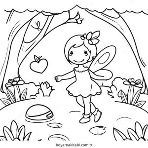 Enchanted Forest boyama sayfası – renkli çizimler, okul öncesi