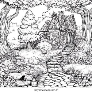 Enchanted Forest boyama sayfası – eğlenceli etkinlik, el becerilerini geliştirir