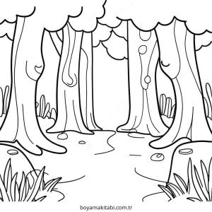 Enchanted Forest boyama sayfası – boyama etkinliği, çocuk aktivitesi