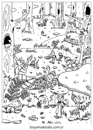 Enchanted Forest boyama sayfası – evde etkinlik, ücretsiz yazdır