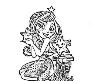 Enchantimals boyama sayfası,  coloring page, Sığırcık Denizyıldızı ve İdil, 