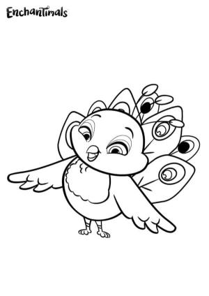 Enchantimals boyama sayfası,  coloring page, Enchantimals’ın Tavus Kuşu, 