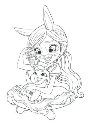 Enchantimals boyama sayfası,  coloring page, Bree Tavşanı ve Twist, 