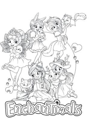 Enchantimals boyama sayfası,  coloring page, Enchantimaller En Sevdikleri Hayvanlarla İlgilenen Muhteşem Arkadaşlardır, 