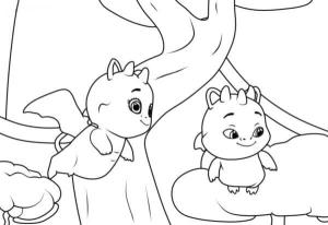 Enchantimals boyama sayfası,  coloring page, Enchantimals’ın İki Tatlı Ejderhası, 