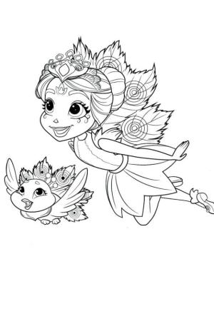 Enchantimals boyama sayfası,  coloring page, Pıtırtı Tavuskuşu Ve Uçan Kanat, 