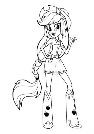 Equestria Girls boyama sayfası,  coloring page, Her zamanki Kovboy Tarzında Applejack, 