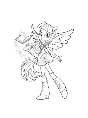 Equestria Girls boyama sayfası,  coloring page, Twilight Sparkle Kitap Okumayı Seviyor, 