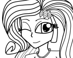 Equestria Girls boyama sayfası,  coloring page, Şakacı Rarity Size Göz Kırpıyor, 