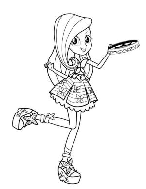 Equestria Girls boyama sayfası,  coloring page, Fluttershy Rainbooms Grubuyla Tef Çalıyor, 