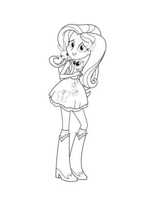 Equestria Girls boyama sayfası,  coloring page, Minik Arkadaşlarıyla Büyülü Fluttershy, 