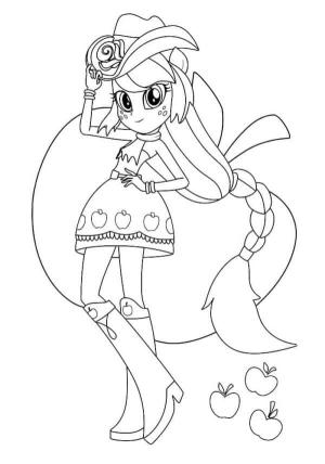 Equestria Girls boyama sayfası,  coloring page, Modaya Uygun Apple Kıyafetiyle Kovboy Tarzı Aşığı, 