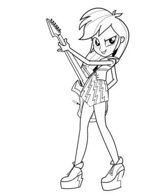 Equestria Girls boyama sayfası,  coloring page, Applejack Bass’ı ile, 