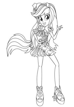 Equestria Girls boyama sayfası,  coloring page, Sevgilisi Applejack Sahnesinde Şarkılarını Söyleyecek, 