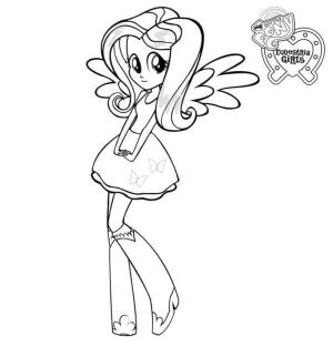 Equestria Girls boyama sayfası,  coloring page, Alçakgönüllü ve İyi Davranışlı Fluttershy, 