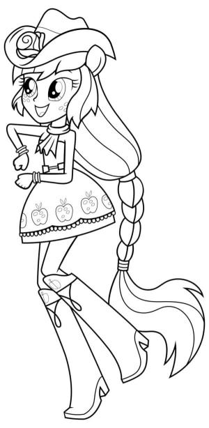 Equestria Girls boyama sayfası,  coloring page, Applejack’in Favori Mesleği Olgun Elma Toplamak, 