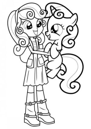 Equestria Girls boyama sayfası,  coloring page, Sevgili Midillisi Kucağında, 