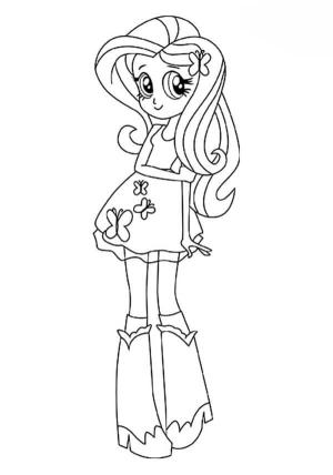 Equestria Girls boyama sayfası,  coloring page, Utanmış, Utangaç Fluttershy, 