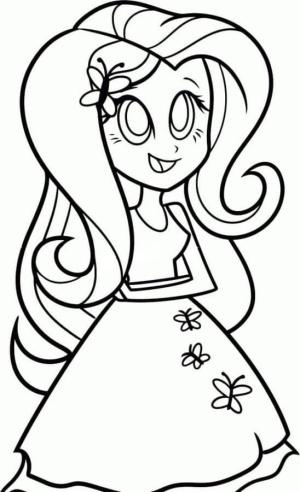 Equestria Girls boyama sayfası,  coloring page, Saçında Papyonlu Kibar Kız, 