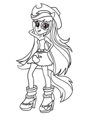 Equestria Girls boyama sayfası,  coloring page, Applejack Fiziksel Olarak İyi Gelişmiştir, 