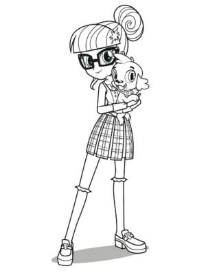 Equestria Girls boyama sayfası,  coloring page, Rainbow Dash Dört Ayaklı Arkadaşıyla, 