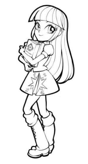 Equestria Girls boyama sayfası,  coloring page, Sparkle Çok Çalışkandır ve İyi Okunmuştur, 