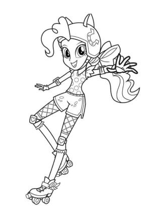 Equestria Girls boyama sayfası,  coloring page, Pinkie Pie İlk Defa Paten Kaymaya Gidiyor, 