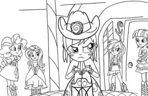 Equestria Girls boyama sayfası,  coloring page, Applejack’in Arkadaşlarına Kin Duyuyor, 