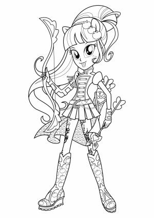 Equestria Girls boyama sayfası,  coloring page, Yay ve Oklarla Applejack, 