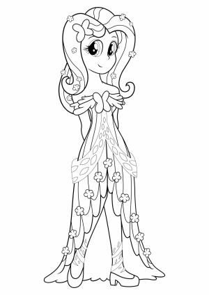 Equestria Girls boyama sayfası,  coloring page, Fluttershy Güzel Bir Gece Elbisesiyle Randevuna Çıkıyor, 