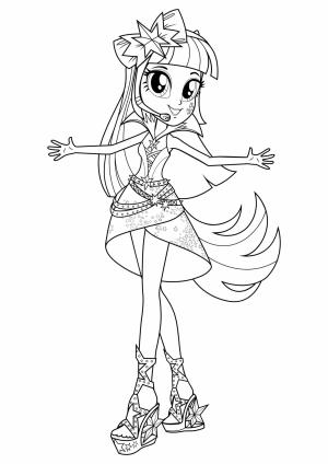 Equestria Girls boyama sayfası,  coloring page, Dostluğun Prensesi Yıldızlarda Parlıyor, 