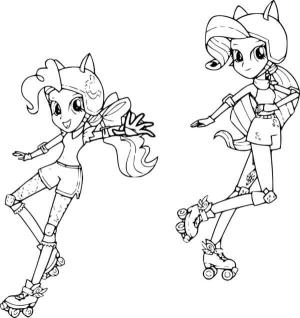 Equestria Girls boyama sayfası,  coloring page, Prensesler Paten Kaymayı Öğreniyor, 