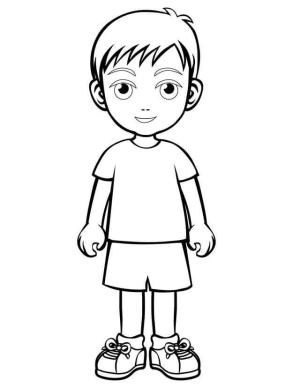 Erkek Çocuk boyama sayfası,  coloring page, Çocuk Güleryüzlü, 