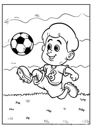 Erkek Çocuk boyama sayfası,  coloring page, Futbol Oynayan çocuk, 