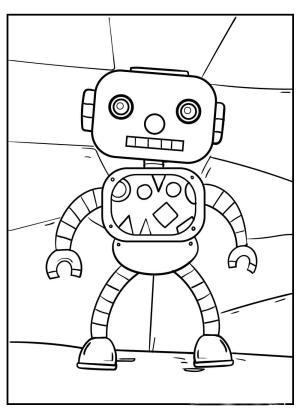 Erkek Çocuk boyama sayfası,  coloring page, Robot Çocuk, 