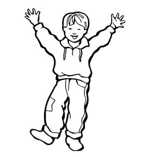 Erkek çocuklar boyama sayfası,  coloring page, Mutlu çocuk, 