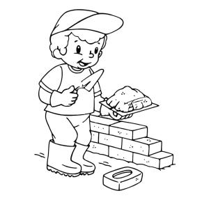 Erkek çocuklar boyama sayfası,  coloring page, Çocuk işçi, 