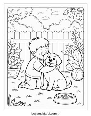 Erkek boyama sayfası – çocuk aktivitesi, PDF indir