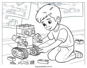 Erkek boyama sayfası – çocuklar için, çizgi film temalı