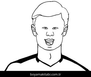 Erling Haaland boyama sayfası – sanatsal çalışma, çocuklar için