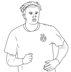 Erling Haaland boyama sayfası,  coloring page, Erling Haaland koşuyor, 