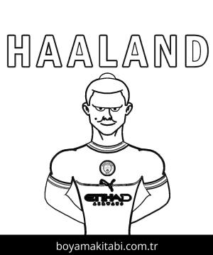 Erling Haaland boyama sayfası – boyama etkinliği, çocuk aktivitesi