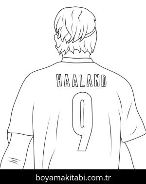 Erling Haaland boyama sayfası – sanatsal çalışma, çocuklar için