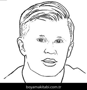 Erling Haaland boyama sayfası – çocuk aktivitesi, PDF indir