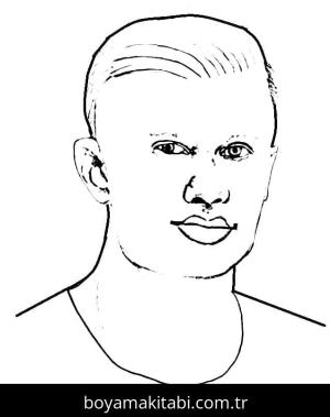 Erling Haaland boyama sayfası – basit çizim, kolay boyama