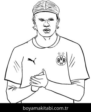Erling Haaland boyama sayfası – renkli çizimler, okul öncesi